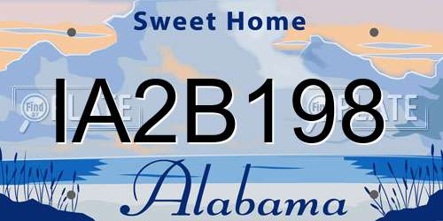 IA2B198 Alabama License Plate