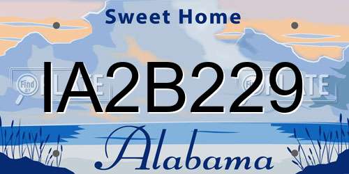 IA2B229 Alabama License Plate