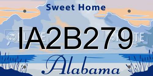 IA2B279 Alabama License Plate