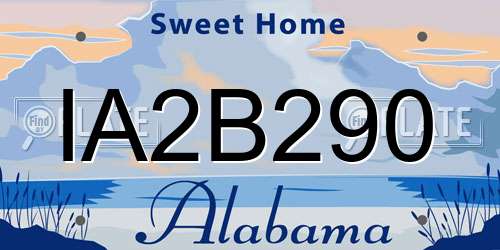 IA2B290 Alabama License Plate