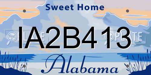 IA2B413 Alabama License Plate