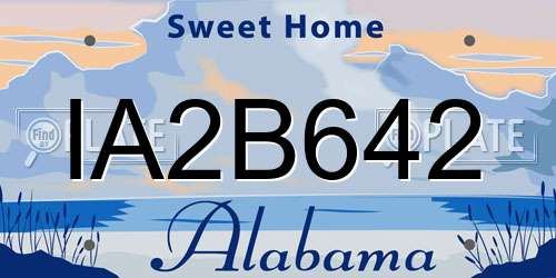 IA2B642 Alabama License Plate