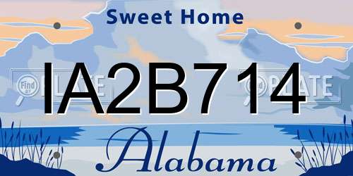 IA2B714 Alabama License Plate