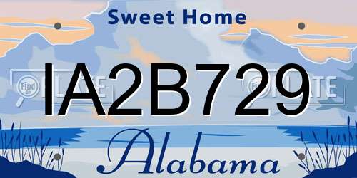 IA2B729 Alabama License Plate