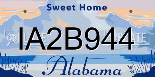 IA2B944 Alabama License Plate