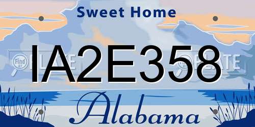 IA2E358 Alabama License Plate