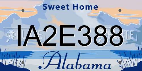 IA2E388 Alabama License Plate