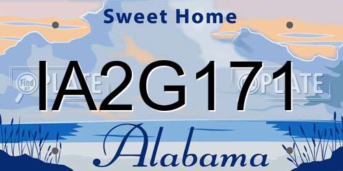 IA2G171 Alabama License Plate