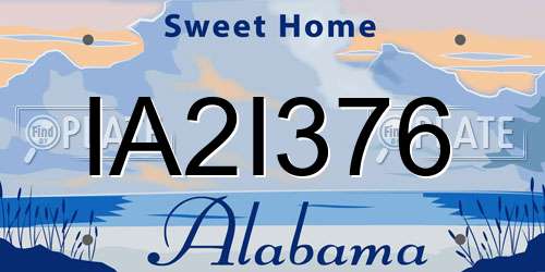 IA2I376 Alabama License Plate