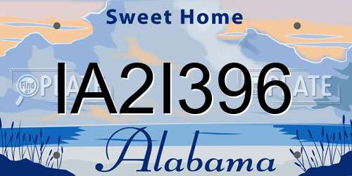 IA2I396 Alabama License Plate