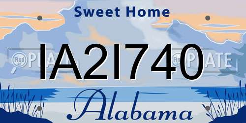 IA2I740 Alabama License Plate