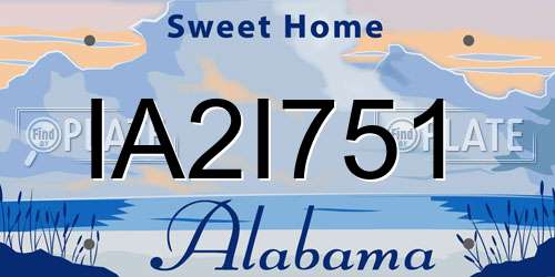 IA2I751 Alabama License Plate