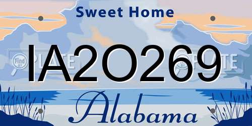 IA2O269 Alabama License Plate