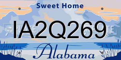 IA2Q269 Alabama License Plate