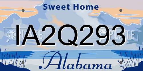 IA2Q293 Alabama License Plate