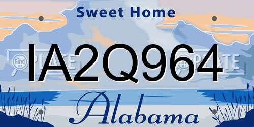 IA2Q964 Alabama License Plate