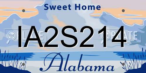 IA2S214 Alabama License Plate