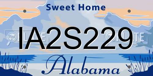 IA2S229 Alabama License Plate