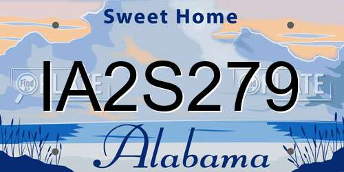 IA2S279 Alabama License Plate