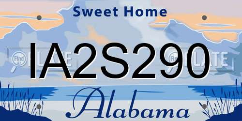 IA2S290 Alabama License Plate