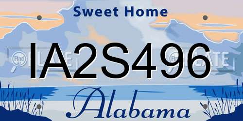 IA2S496 Alabama License Plate