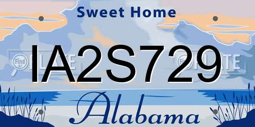 IA2S729 Alabama License Plate