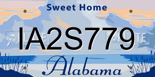 IA2S779 Alabama License Plate