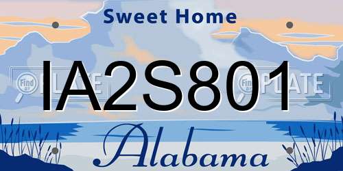 IA2S801 Alabama License Plate