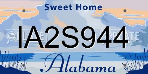 IA2S944 Alabama License Plate