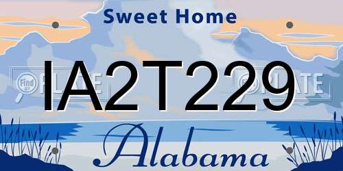 IA2T229 Alabama License Plate