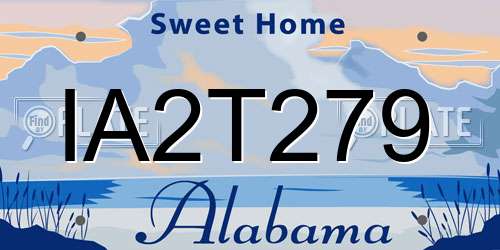 IA2T279 Alabama License Plate