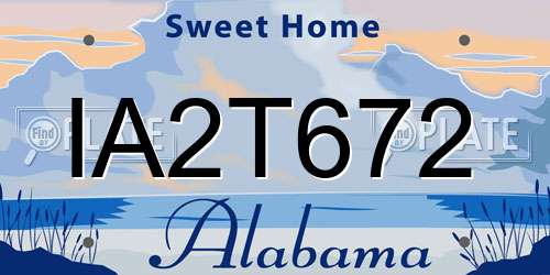 IA2T672 Alabama License Plate