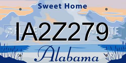 IA2Z279 Alabama License Plate