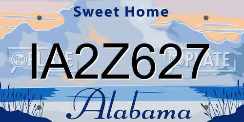 IA2Z627 Alabama License Plate
