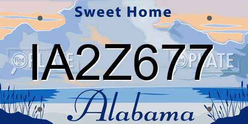 IA2Z677 Alabama License Plate