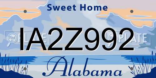 IA2Z992 Alabama License Plate