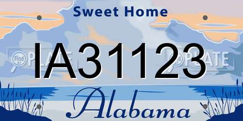 IA31123 Alabama License Plate