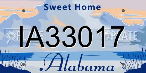 IA33017 Alabama License Plate