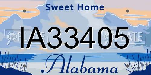 IA33405 Alabama License Plate