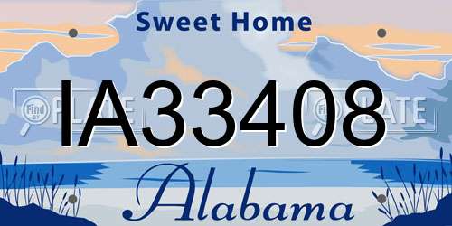 IA33408 Alabama License Plate