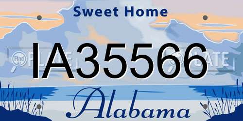 IA35566 Alabama License Plate