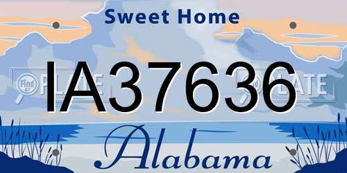 IA37636 Alabama License Plate