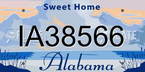 IA38566 Alabama License Plate