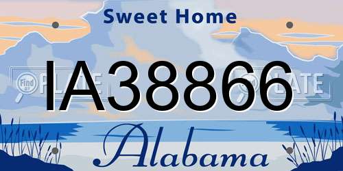 IA38866 Alabama License Plate