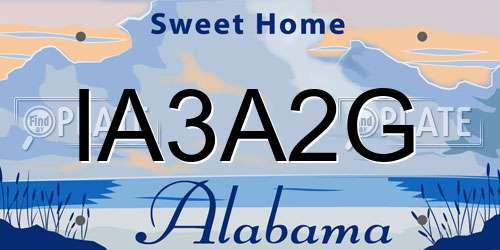 IA3A2G Alabama License Plate