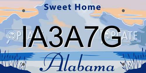 IA3A7G Alabama License Plate
