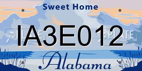 IA3E012 Alabama License Plate