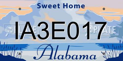 IA3E017 Alabama License Plate