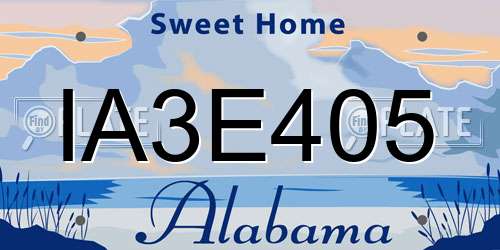 IA3E405 Alabama License Plate