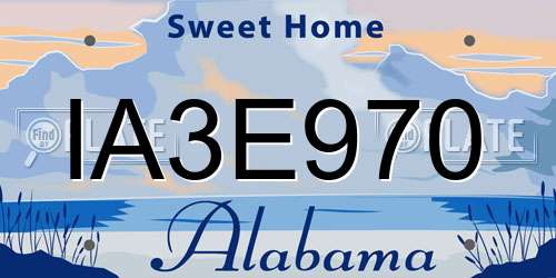 IA3E970 Alabama License Plate